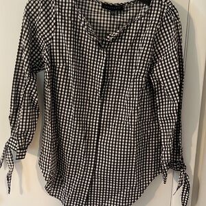 Sanctuary Black and White Gingham Blouse
